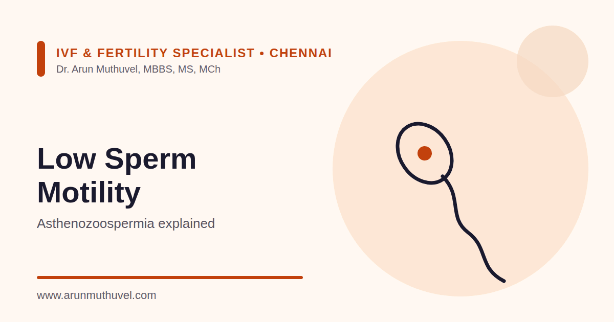 Illustration of a sperm cell representing low sperm motility
