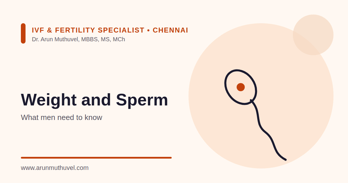 Illustration of a sperm cell representing the effect of weight on sperm