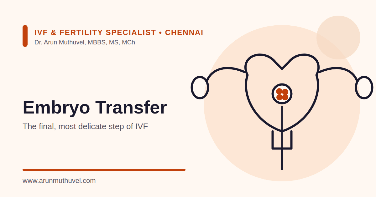 Embryo Transfer Procedure in Chennai – Dr. Arun Muthuvel