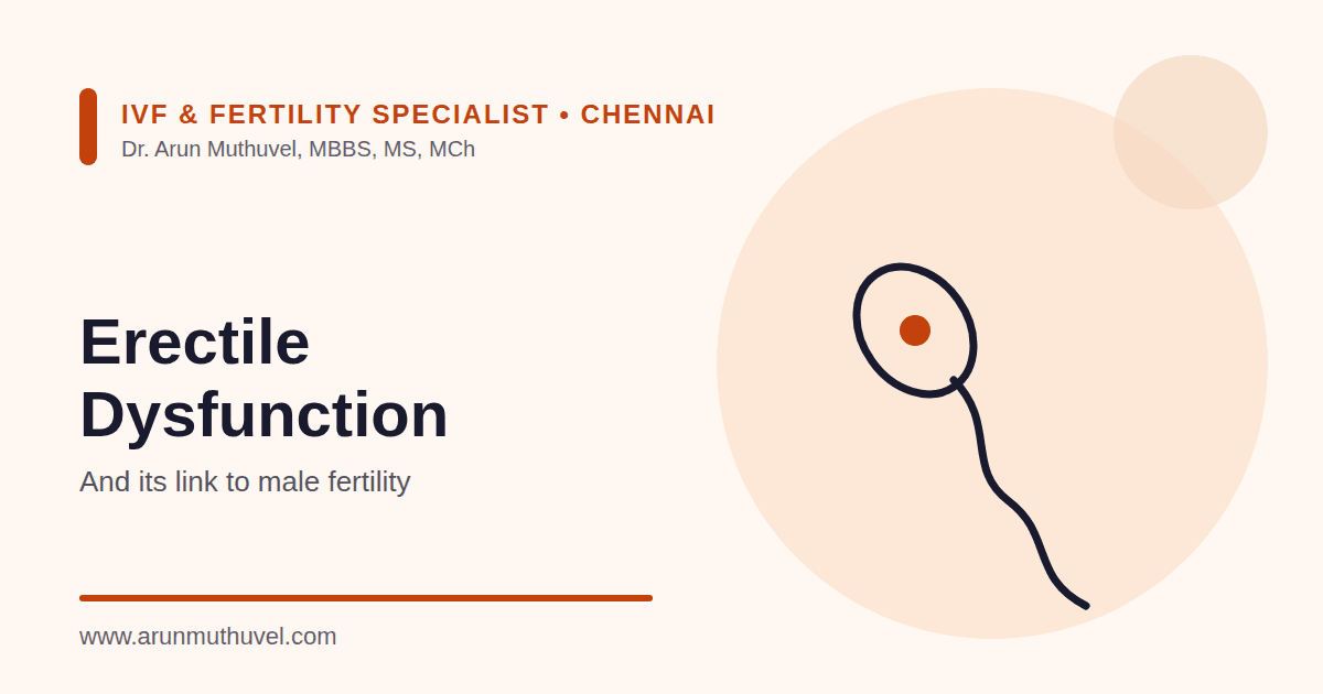 Illustration of a sperm cell representing erectile dysfunction and fertility