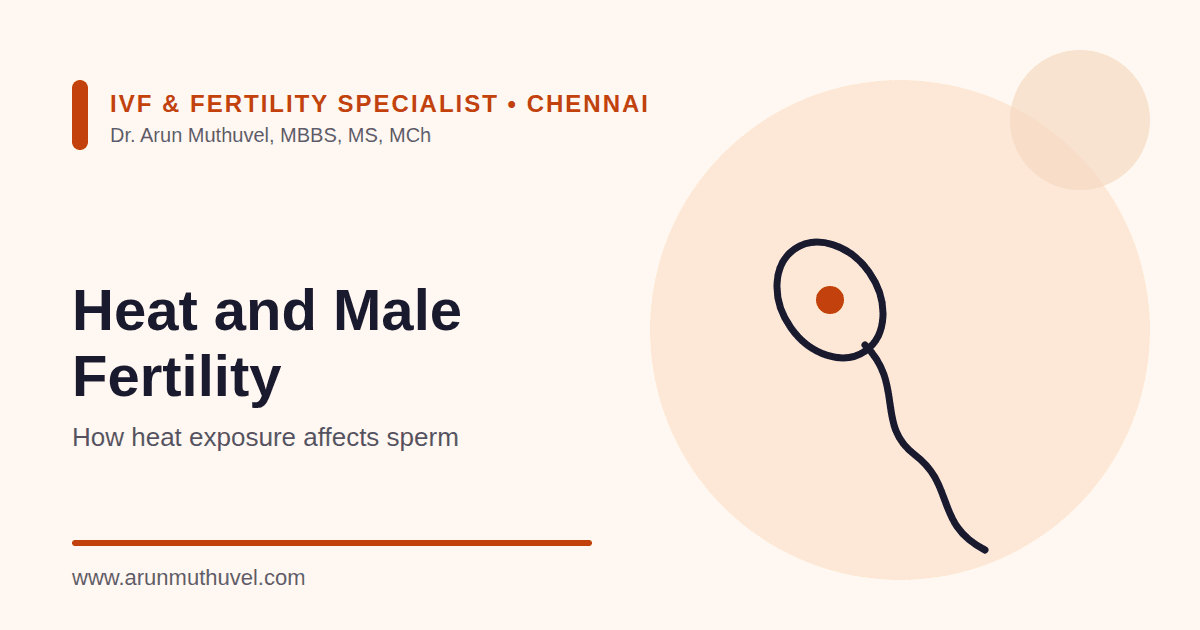 Illustration of a sperm cell representing heat exposure and fertility