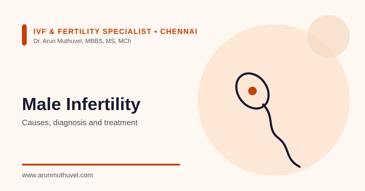 Illustration of a sperm cell representing male infertility