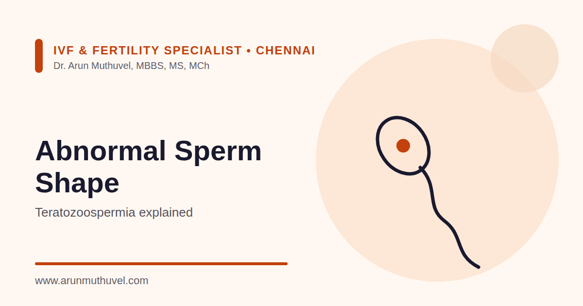 Illustration of a sperm cell representing abnormal sperm morphology
