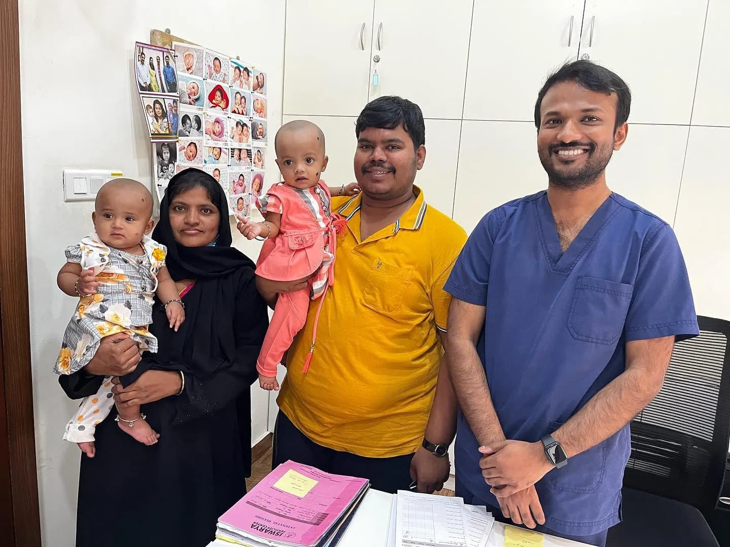 Couple with twin babies after successful azoospermia treatment and IVF by Dr. Arun Muthuvel